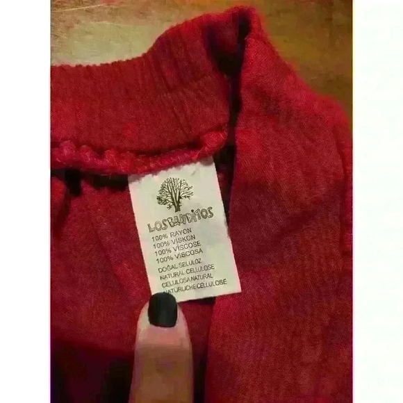 EUC Los Banditos Pants RED Rayon Boho Hippie XL - Picture 8 of 10